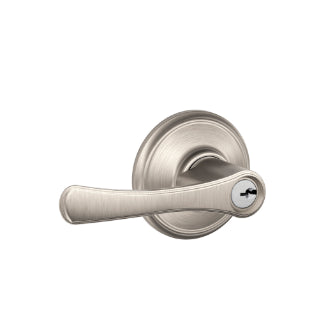 Schlage Avila Keyed Lever with Georgian Rosette-Satin Nickel