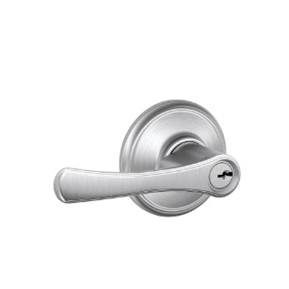 Schlage Avila Keyed Lever with Georgian Rosette-Satin Chrome