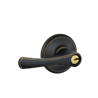 Schlage Avila Keyed Lever with Georgian Rosette-Aged Bronze