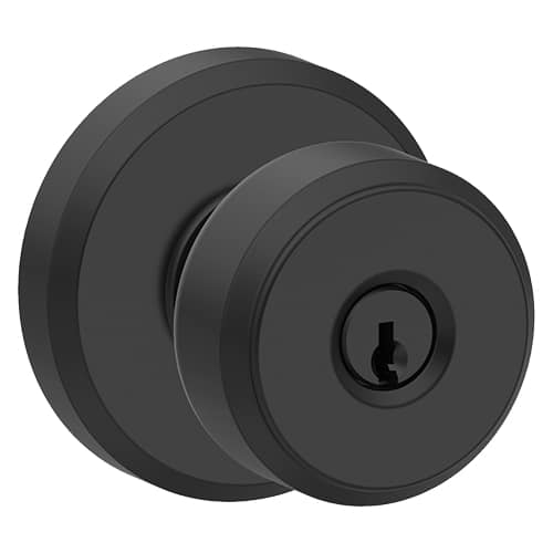 Schlage Greyson Keyed Bowery Knob-Matte Black