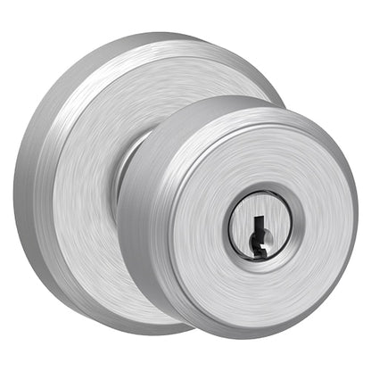 Schlage Greyson Keyed Bowery Knob-Satin Chrome