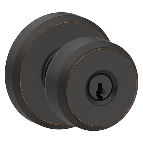 Schlage Greyson Keyed Bowery Knob-Aged Bronze