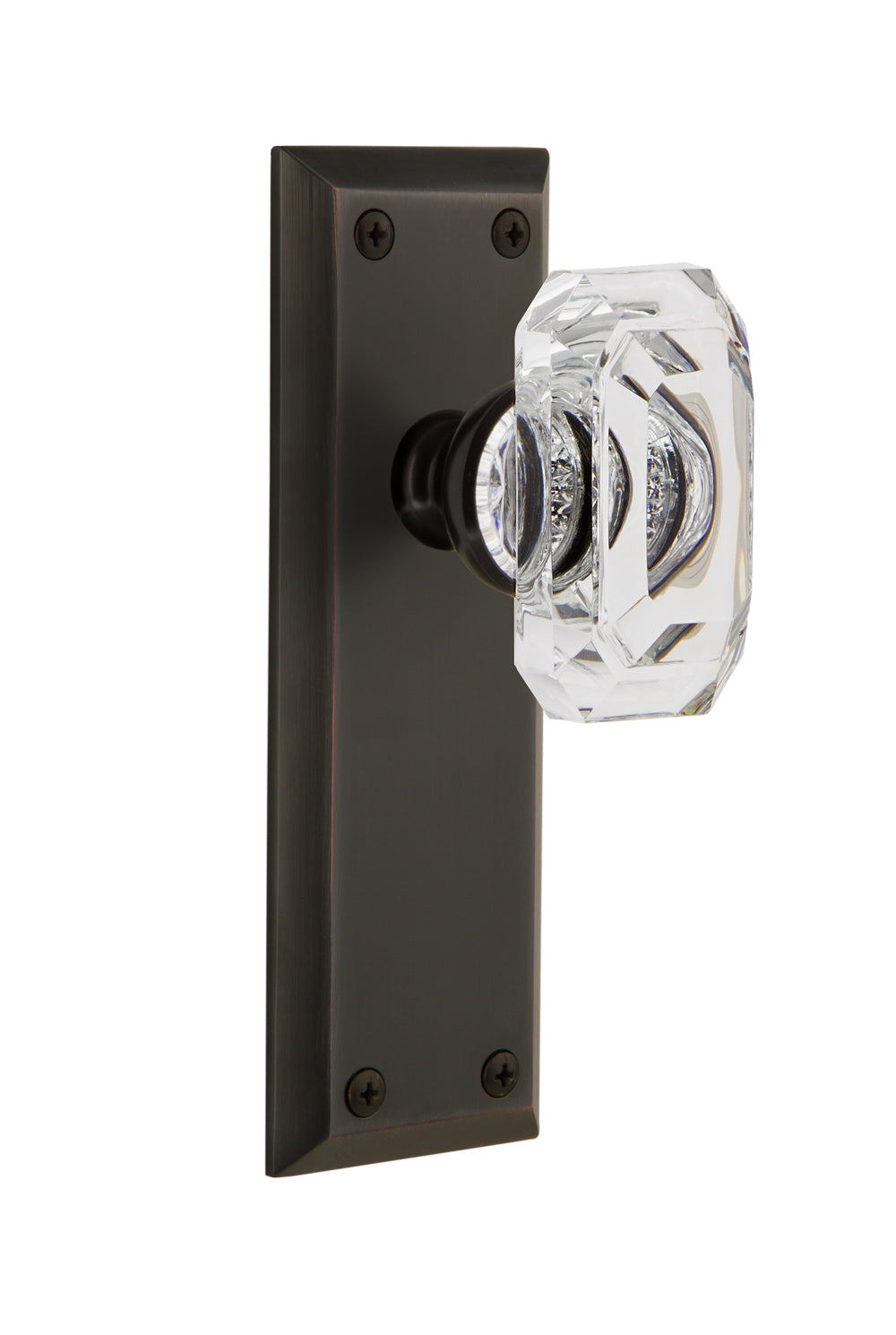 Grandeur Fifth Avenue Plate with Baguette Clear Knob