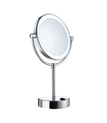 Smedbo Outline Collection Circular Free Standing Mirror with Light FK474E Polished Chrome