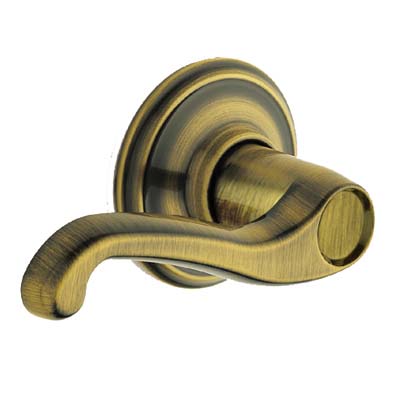 Schlage Flair Lever in Antique Brass