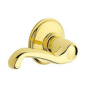 Schlage Flair Lever in Bright Brass