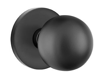 Emtek Orb Modern Door Knob with Disk Rosette - Flat Black