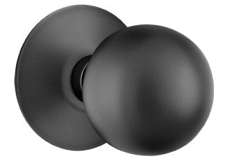 Emtek Orb Modern Door Knob with Modern Rosette - Flat Black