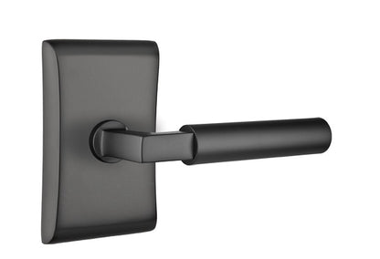 Emtek Brass Hercules Lever Flat Black-Neos Rosette 