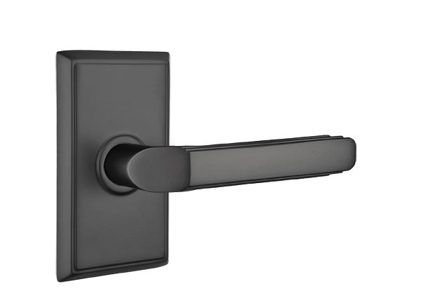 Emtek Milano Lever - Rectangular Rosette - Flat Black