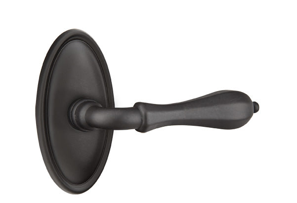 Emtek Octagon Lever Flat Black Style 14 Rosette