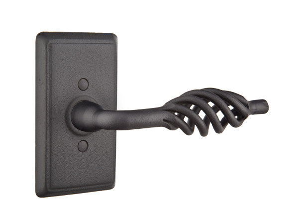 Emtek Lafayette Wrought Steel Lever Handle with Style 3 Rosette