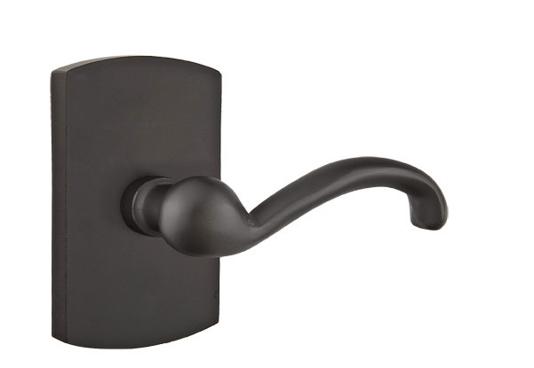 Emtek Teton Lever- Flat Black  Style 4 Rosette