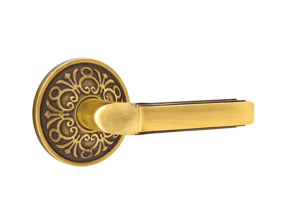 Emtek Milano Lever French Antique-Lancaster Rosette