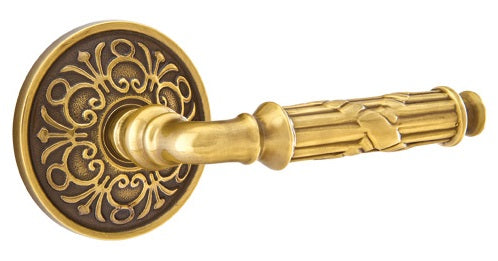 Emtek Ribbon and Reed Lever French Antique-Lancaster Rosette