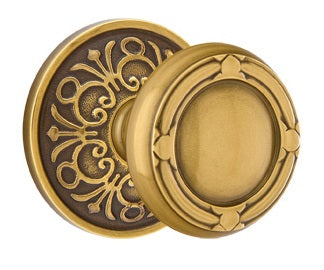 Emtek Ribbon and Reed Knob - Lancaster Rosette