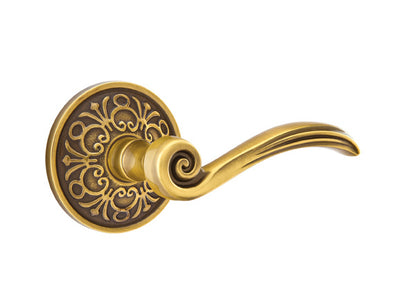 Emtek Elan Lever French Antique-Lancaster Rosette