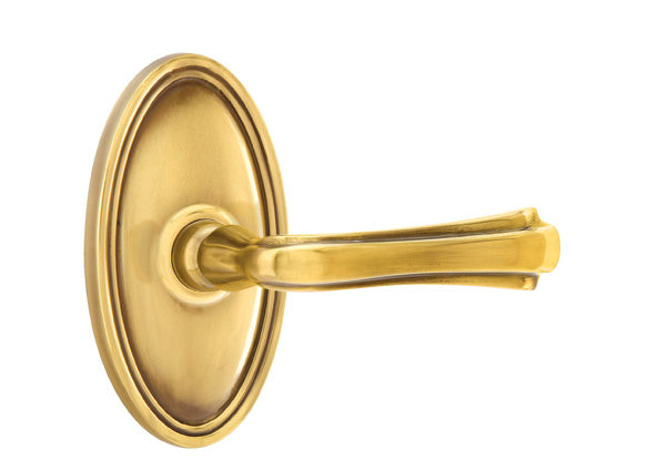 Emtek Wembley Lever with Oval Rosette in French Antique