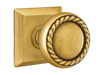 Emtek Rope Knob French Antique Rectangular Rosette