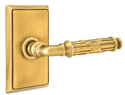 Emtek Ribbon and Reed Lever French Antique-Rectangular Rosette