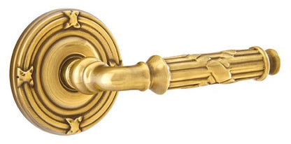 Emtek Ribbon and Reed Lever French Antique-Ribbon and Reed Rosette
