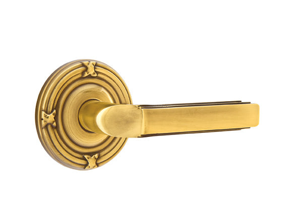 Emtek Milano Lever French Antique-Ribbon and Reed Rosette