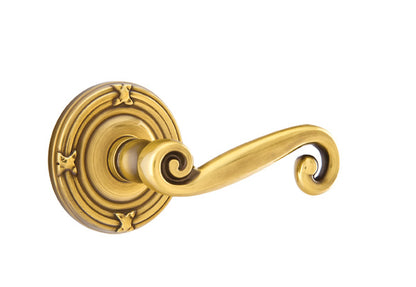 Emtek Rustic Lever French Antique-Ribbon and Reed Rosette