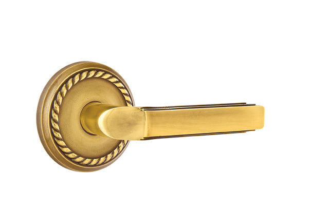 Emtek Milano Lever French Antique-Rope Rosette