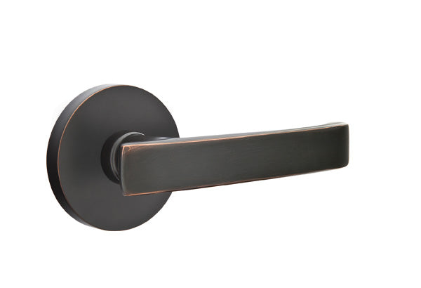 Emtek Geneva Lever Oil Rubbed Bronze-Disk Rosette