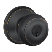 Schlage Georgian Keyed Knob - Aged Bronze