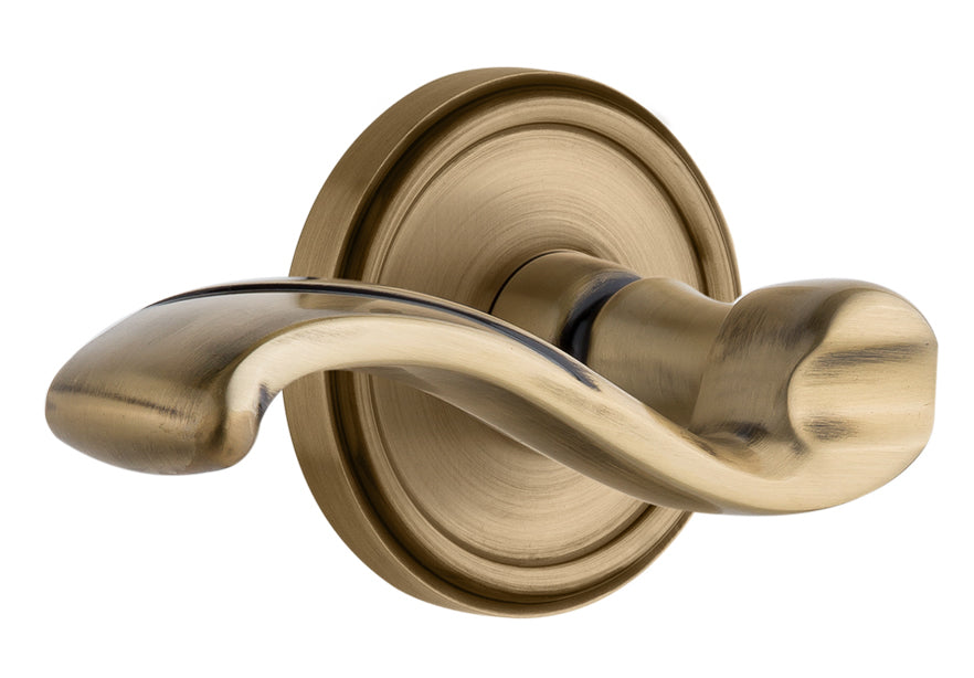 Grandeur Georgetown Rosette with Portofino Lever in Vintage Brass