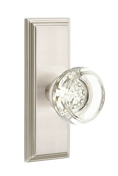 Emtek Georgetown Crystal Knob with Wilshire Sideplate