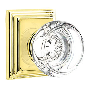 Emtek Georgetown Knob with Wilshire Rosette - Polished Brass