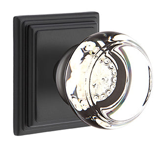 Emtek Georgetown Knob with Wilshire Rosette - Flat Black