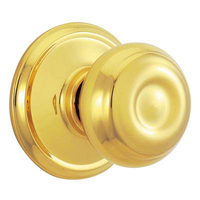 Schlage Georgian Doorknob in Bright Brass