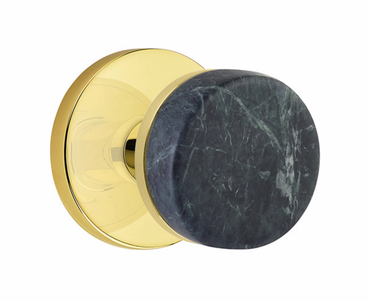 Emtek Green Marble Interior Mortise Knob with Disk Rosette