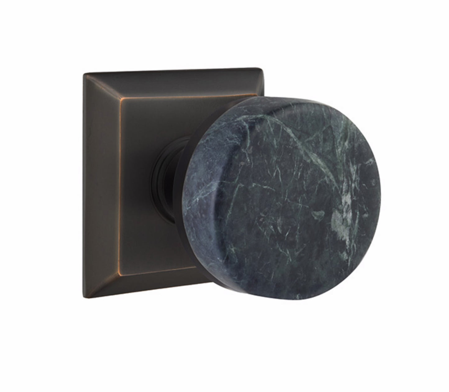 Emtek Green Marble Interior Mortise Knob with Quincy Rosette