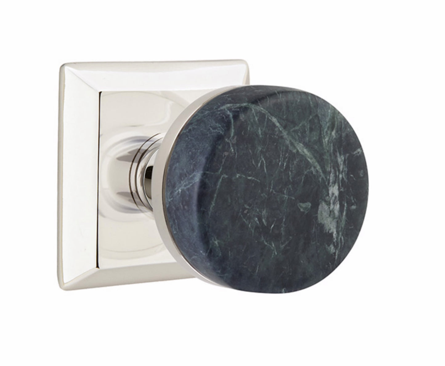 Emtek Green Marble Interior Mortise Knob with Quincy Rosette