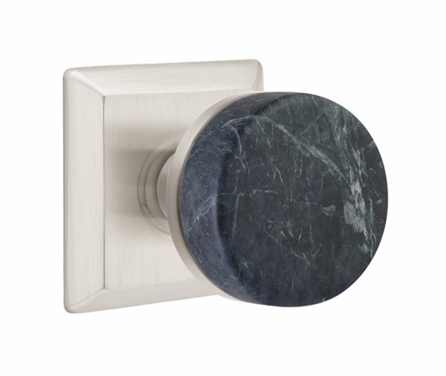 Emtek Green Marble Interior Mortise Knob with Quincy Rosette