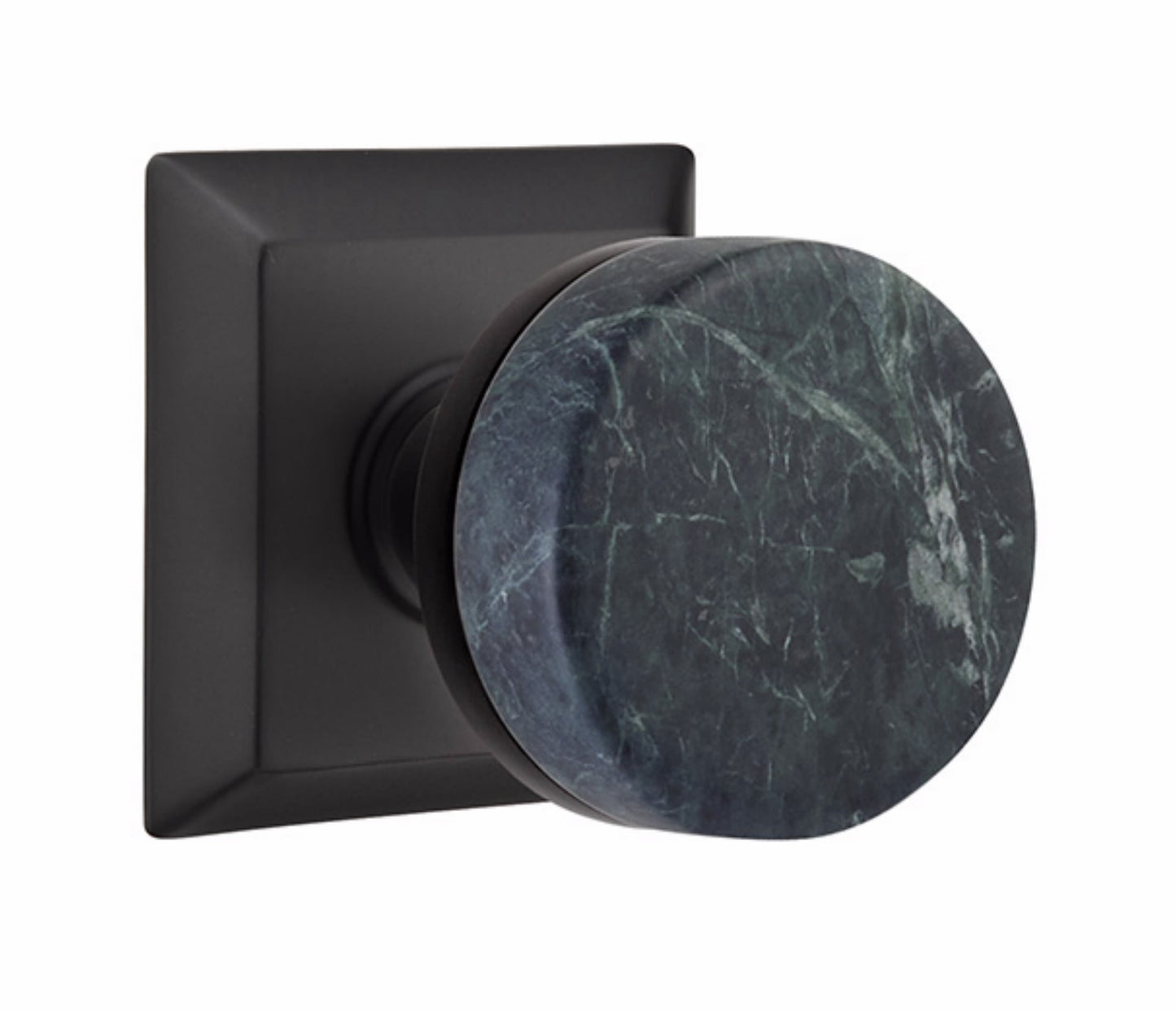 Emtek Green Marble Interior Mortise Knob with Quincy Rosette