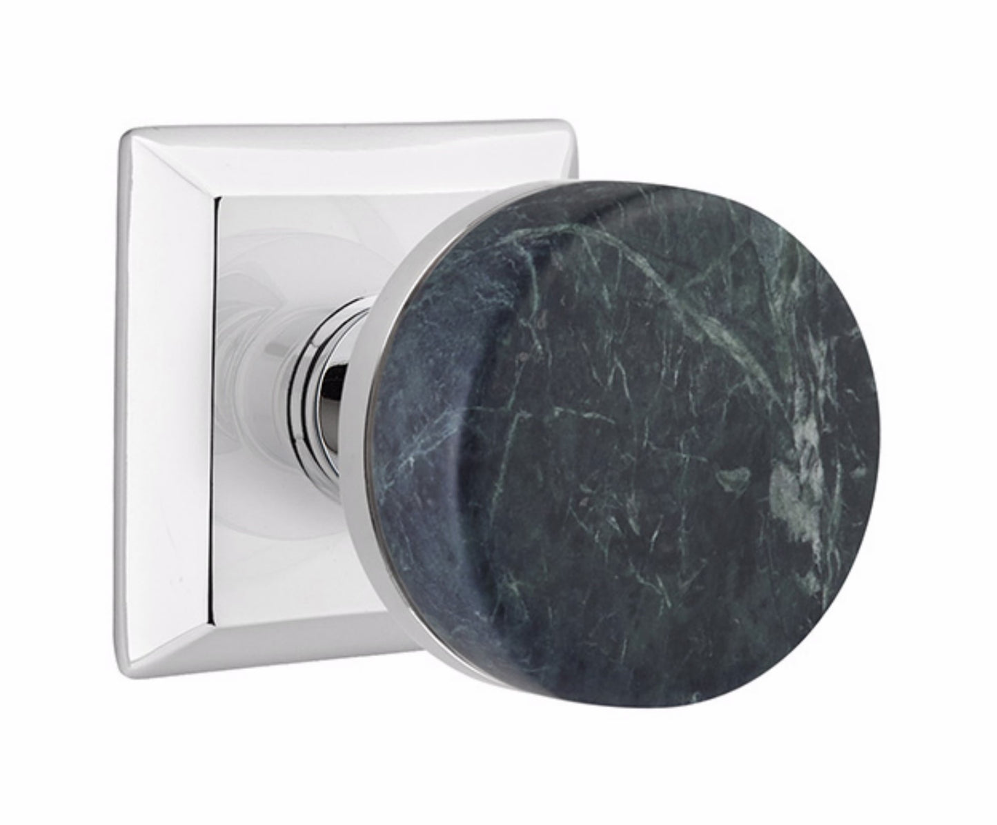 Emtek Green Marble Interior Mortise Knob with Quincy Rosette