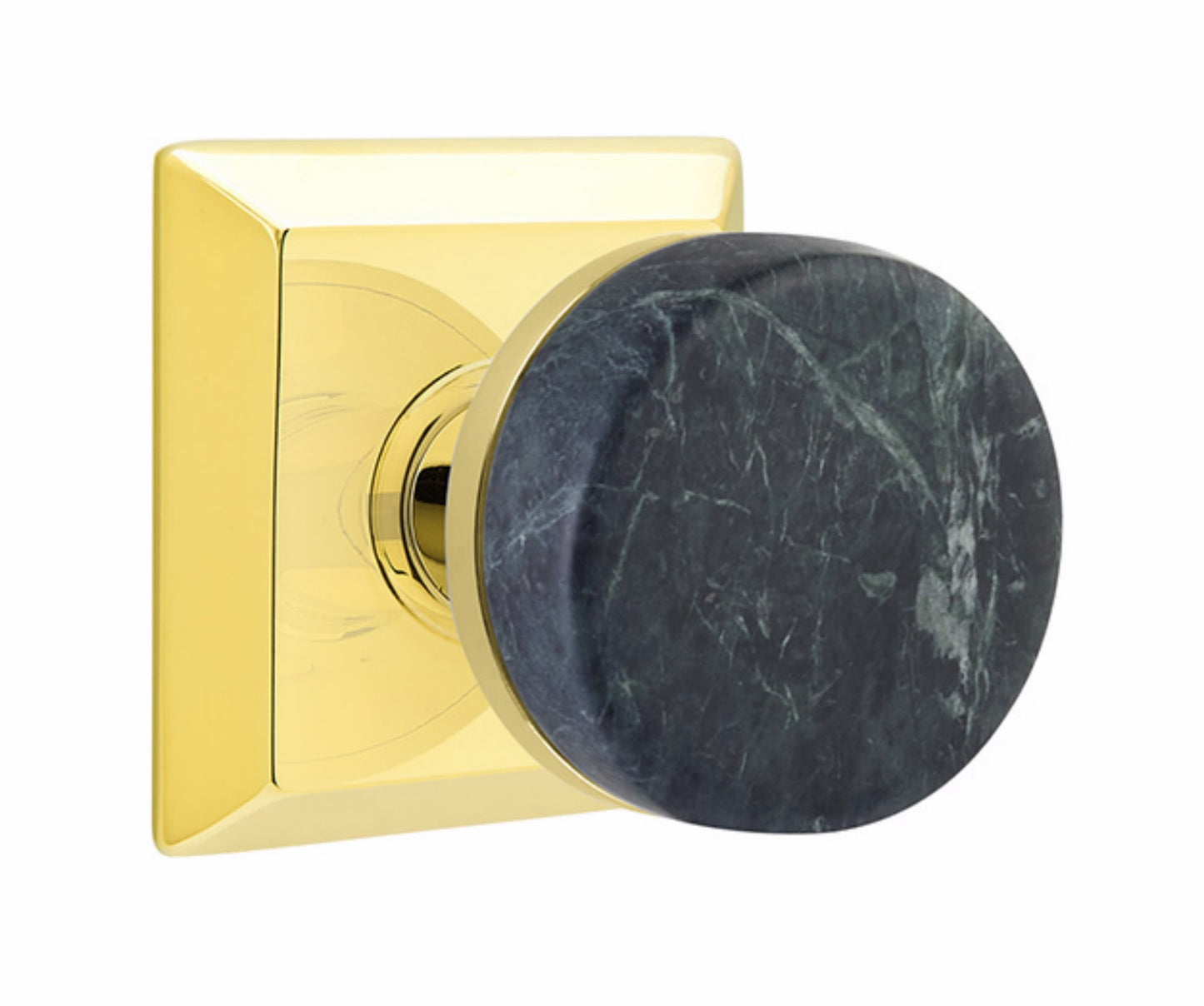 Emtek Green Marble Interior Mortise Knob with Quincy Rosette