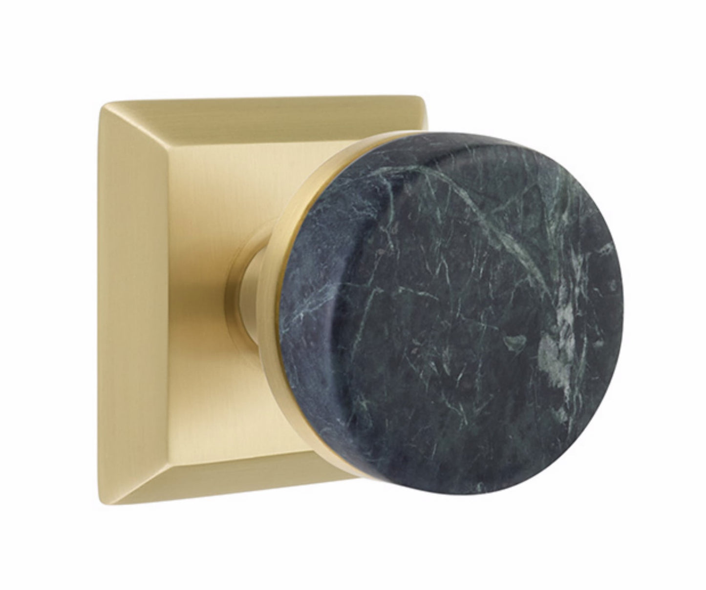 Emtek Green Marble Interior Mortise Knob with Quincy Rosette