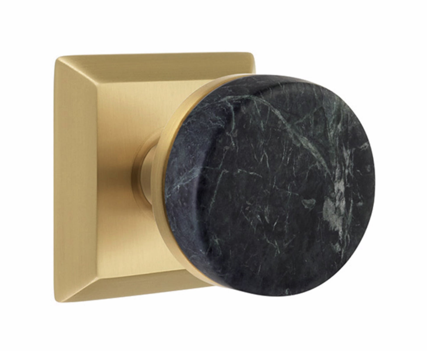Emtek Green Marble Interior Mortise Knob with Quincy Rosette