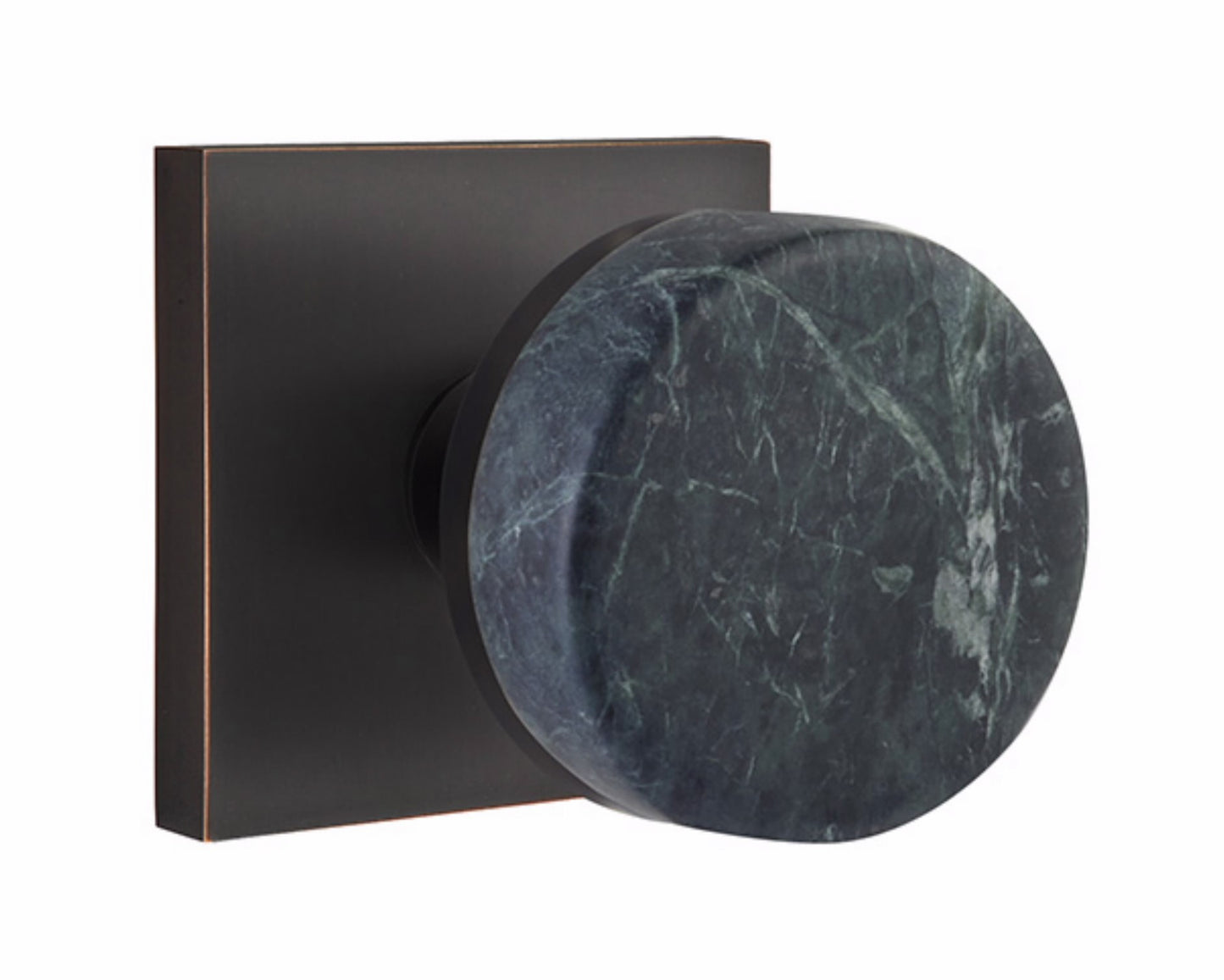Emtek Green Marble Interior Mortise Knob with Square Rosette