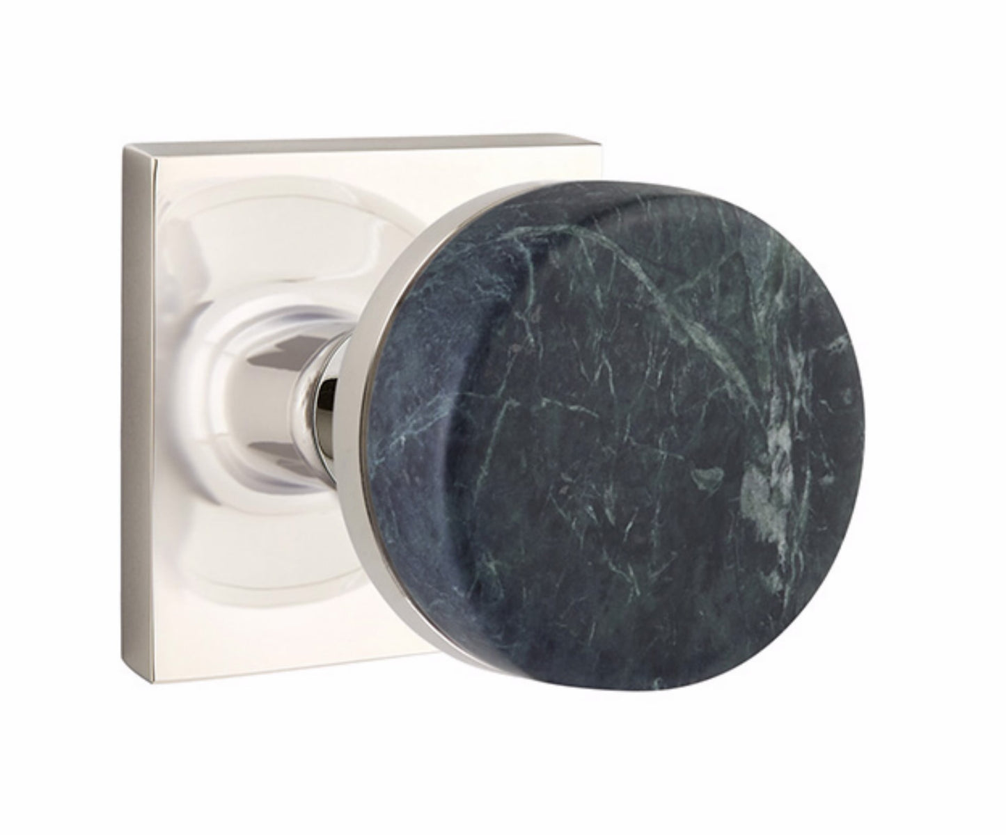 Emtek Green Marble Interior Mortise Knob with Square Rosette
