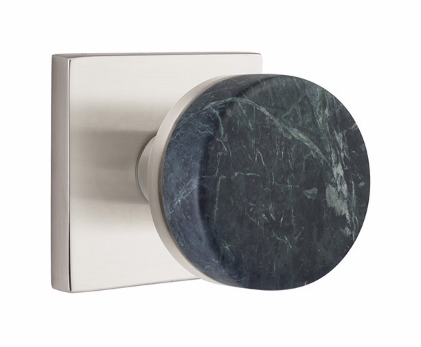 Emtek Green Marble Interior Mortise Knob with Square Rosette