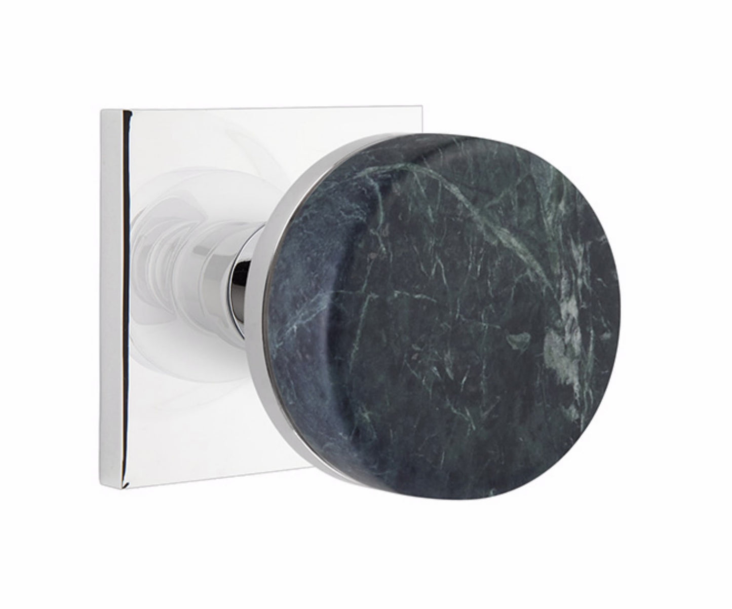 Emtek Green Marble Interior Mortise Knob with Square Rosette