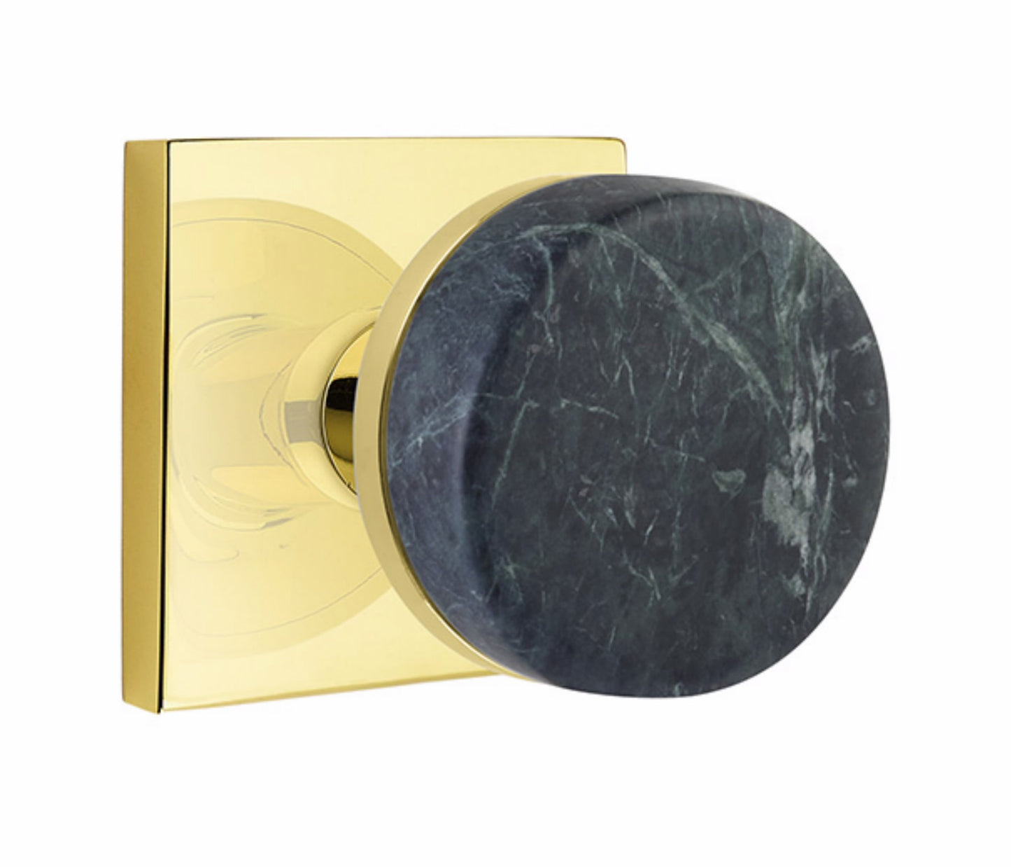 Emtek Green Marble Interior Mortise Knob with Square Rosette