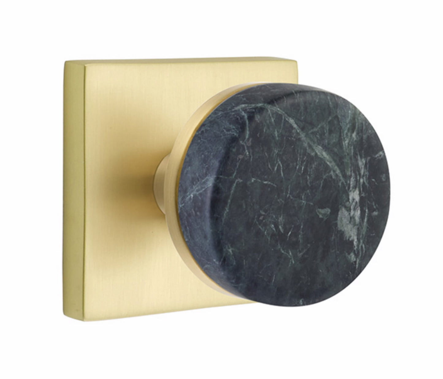 Emtek Green Marble Interior Mortise Knob with Square Rosette